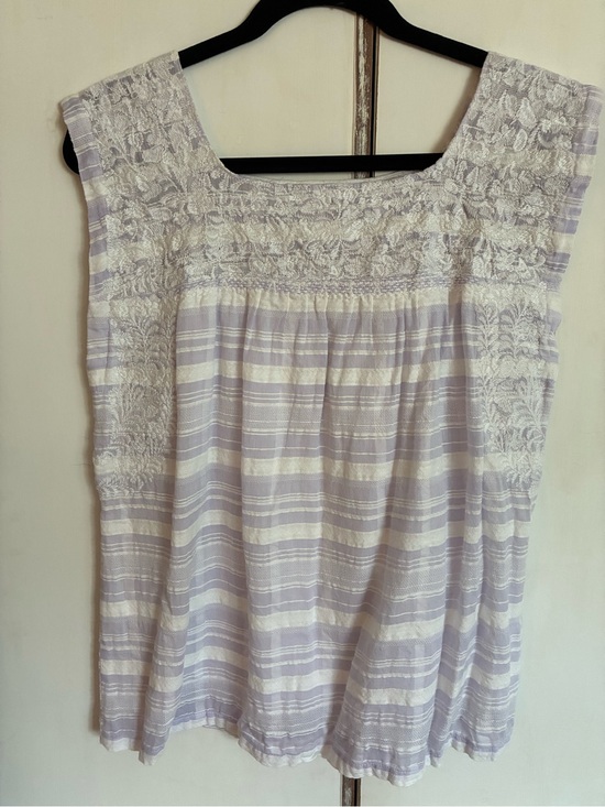 J.Marie Tops - Women’s Lavender Stripe Embroidered Square-Neck Camisole